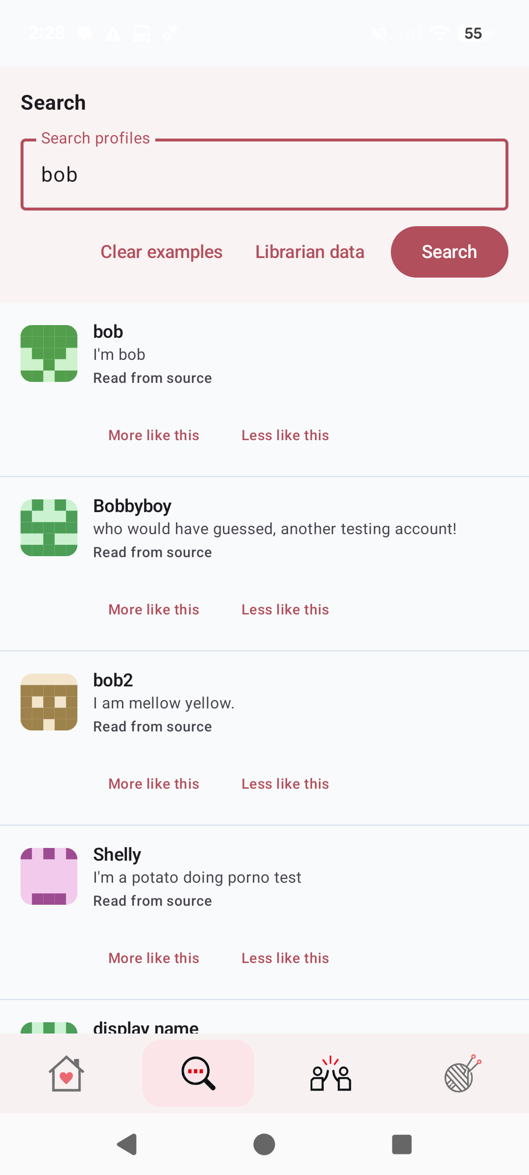 Weave search screen